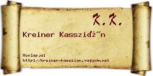 Kreiner Kasszián névjegykártya